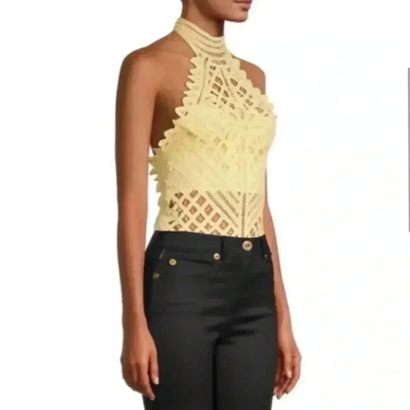 FREE PEOPLE
Be My Battenburg Bodysuit In Vintage Lemon - Picture 6 of 8